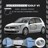 Volksvogen Golf 6 Oto Araç Kapı Koruma Fitili 5metre Parlak Gri Renk thumbnail 1