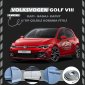 Volksvogen Golf 8 Oto Araç Kapı Koruma Fitili 5metre Parlak Gri Renk thumbnail 1