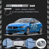 Volvo S60 Oto Araç Kapı Koruma Fitili 5metre Parlak Gri Renk thumbnail 1