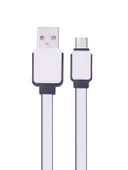 Syrox C63 Micro USB Şarj ve USB Data Kablosu Yassı 2.0A 1.2mt Beyaz - 1