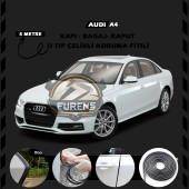 Audi A4 Oto Araç Kapı Koruma Fitili 5metre Parlak Siyah Renk thumbnail 1