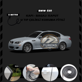 Bmw E60 Oto Araç Kapı Koruma Fitili 5metre Parlak Siyah Renk thumbnail 1