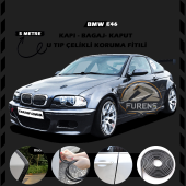 Bmw E46 Oto Araç Kapı Koruma Fitili 5metre Parlak Siyah Renk thumbnail 1