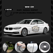 Bmw G30 Oto Araç Kapı Koruma Fitili 5metre Parlak Siyah Renk - 1