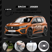 Dacia Joger Oto Araç Kapı Koruma Fitili 5metre Parlak Siyah Renk thumbnail 1