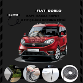 Fiat Doblo Oto Araç Kapı Koruma Fitili 5metre Parlak Siyah Renk thumbnail 1