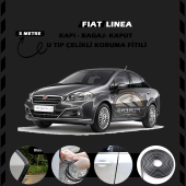 Fiat Linea Oto Araç Kapı Koruma Fitili 5metre Parlak Siyah Renk thumbnail 1