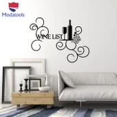 Dekoratif Duvar Sticker Şarap Listesi Şişe Cam Üzüm Bar Restoran Çıkartmaları - 1