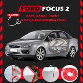 Ford Focus 2 Oto Araç Kapı Koruma Fitili 5metre Parlak Kırmızı Renk - 1