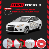 Ford Focus 3 Oto Araç Kapı Koruma Fitili 5metre Parlak Kırmızı Renk thumbnail 1