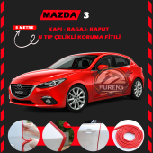 Mazda 3 Oto Araç Kapı Koruma Fitili 5metre Parlak Kırmızı Renk thumbnail 1