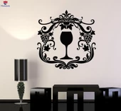 Dekoratif Duvar Sticker Şarap Cam Içecek Üzüm Mutfak Tasarım Çıkartmalar Benzersiz Hediyelik - 1