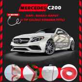 Mercedes C200 Oto Araç Kapı Koruma Fitili 5metre Parlak Kırmızı Renk thumbnail 1