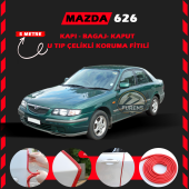 Mazda 626 Oto Araç Kapı Koruma Fitili 5metre Parlak Kırmızı Renk thumbnail 1
