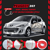 Peugeot 207 Oto Araç Kapı Koruma Fitili 5metre Parlak Kırmızı Renk thumbnail 1