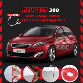 Peugeot 308 Oto Araç Kapı Koruma Fitili 5metre Parlak Kırmızı Renk thumbnail 1