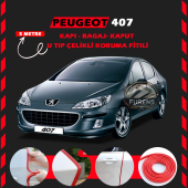 Peugeot 407 Oto Araç Kapı Koruma Fitili 5metre Parlak Kırmızı Renk thumbnail 1