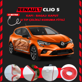 Renault Clio 5 Oto Araç Kapı Koruma Fitili 5metre Parlak Kırmızı Renk - 1