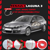 Renault Laguna 3 Oto Araç Kapı Koruma Fitili 5metre Parlak Kırmızı Renk - 1