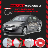 Renault Megane 2 Oto Araç Kapı Koruma Fitili 5metre Parlak Kırmızı Renk - 1