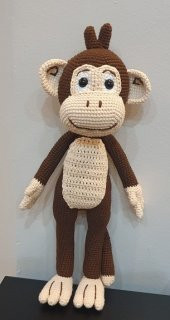 Maymun Kukuli Amigurumi Organik Oyuncak - 1