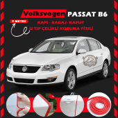 Volksvogen Passat B6 Oto Araç Kapı Koruma Fitili 5metre Parlak Kırmızı Renk thumbnail 1