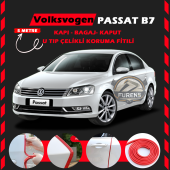 Volksvogen Passat B7 Oto Araç Kapı Koruma Fitili 5metre Parlak Kırmızı Renk thumbnail 1