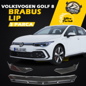Volksvogen Golf 8 Uyumlu Brabus Ön Lip 3 Parça Kanatlı Lip - 1