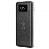 S-link IP-G10W 10000mAh LCD Göstergeli Kablosuz Powerbank Siyah Taşınabilir Pil Şarj Cihazı - 1