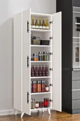 AEKA AE-3010 Nehir Beyaz Çok Amaçlı Mutfak Dolabı&Banyo Dolabı,Kiler Dolabı, 6 Kapaklı, 6 Raflı - 1