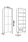AEKA AE-3010 Nehir Atlantik Çam Çok Amaçlı Mutfak Dolabı&Banyo Dolabı,Kiler Dolabı, 6 Kapaklı, 6 Raflı - 4