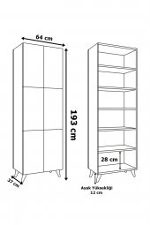 AEKA Ae-3010 Nehir Beyaz Çok Amaçlı Mutfak Dolabı & Banyo Dolabı, Kiler Dolabı, 6 Kapaklı,6 Raflı,ayaklı - 3