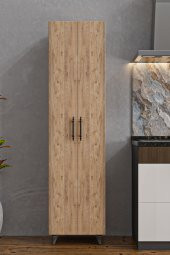 AEKA AE-3085 SELEN ÇOK AMAÇLI DOLAP 7 Raflı, 2 Kapaklı Mutfak Dolabı Kiler Dolabı Banyo Dolabı Çam - 4