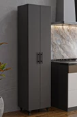 AEKA AE-3085 SELEN ÇOK AMAÇLI DOLAP 7 Raflı,2 Kapaklı Mutfak Dolabı Kiler Dolabı Banyo Dolabı Antrasit - 1