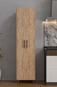 AEKA AE-3085 SELEN ÇOK AMAÇLI DOLAP 7 Raflı, 2 Kapaklı Mutfak Dolabı Kiler Dolabı Banyo Dolabı Çam - 5