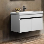 Bagnora Perge 80 cm MDF Beyaz Banyo Dolabı Alt Modül Lavabo - 1