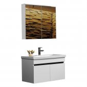 Bagnora Perge 80 cm MDF Beyaz Banyo Dolabı Alt Modül Lavabo - 2