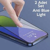 BASEUS 0.3MM 2 Adet İphone 12, 12 Pro Full Kaplama Kırılmaz Ekran Koruyucu, Anti Blue Light - 2
