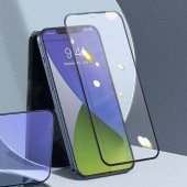 BASEUS 0.3MM 2 Adet İphone 12, 12 Pro Full Kaplama Kırılmaz Ekran Koruyucu, Anti Blue Light - 3