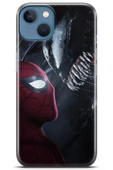 Apple iPhone 13 Uyumlu Kılıf Supers 09 Spider-Man vs Venom UV Kılıf Siyah thumbnail 1