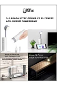 3+1 Şarjlı Kitap Okuma Lambası , Fener 3 Kademeli ,Acil durum Powerbank ve Telefon Tutucu Lamba - 4