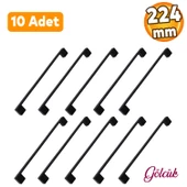 10 Adet Gölcük Düz Siyah Mobilya Mutfak Dolap Çekmece Dolabı Metal Kulpu Kulbu Kulpları 224 Mm thumbnail 1