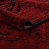 Afgan Türkmen Otantik Desenli Bordo Oturma Odası Salon Mutfak Halısı 5364A_ZS47 - 4