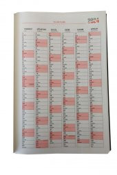 2024 Ajanda Siyah 14x20 cm Çizgili 1 Adet Günlük Planlayıcı Suni Deri Ciltli Ajanda 2024 Ofis Okul Büro - 2
