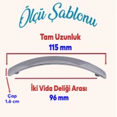 Kemer Mobilya Mutfak Dolabı Çekmece Dolap Kulpları Düz Metal Kulp Kulbu Kulpu (96 MM-9.6 CM) Krom thumbnail 2