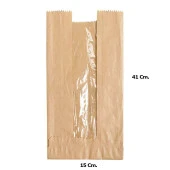 Pencereli Kraft Baget Ekmek Fırın Kese Kağıdı - Orta boy - 15 x 41 Cm. - 0.510 Kg. - Paket thumbnail 2