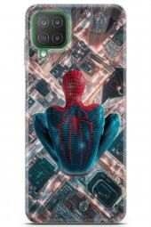 Samsung Galaxy M12 Uyumlu Kılıf Supers 07 Spider Man Newyork Desenli Kılıf Kırmızı - 1