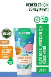 Siveno %100 Doğal Bebek Güneş Kremi Leke Karşıtı Antioksidan Nemlendirici Bitkisel Vegan UVA UVB SPF50 - 1