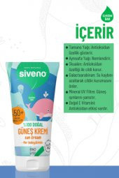 Siveno %100 Doğal Bebek Güneş Kremi Leke Karşıtı Antioksidan Nemlendirici Bitkisel Vegan UVA UVB SPF50 - 4
