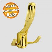 Metal Portmanto Vestiyer Duvar Dolap Elbise Askısı Mat Gold Mobilya Kapı Askılığı Aparatı Askı - 1